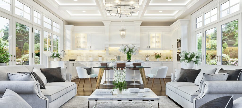 Lake Oconee Luxury Homes White Kitchen lakeoconeeproperties.com